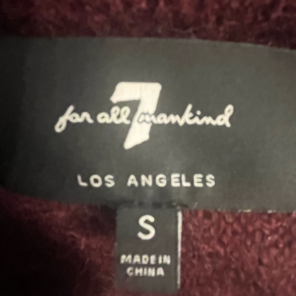 7 For All Mankind Mohair Wool Blend Balloon Sleeve Mock Neck Pullover Sw… - Picture 4 of 16